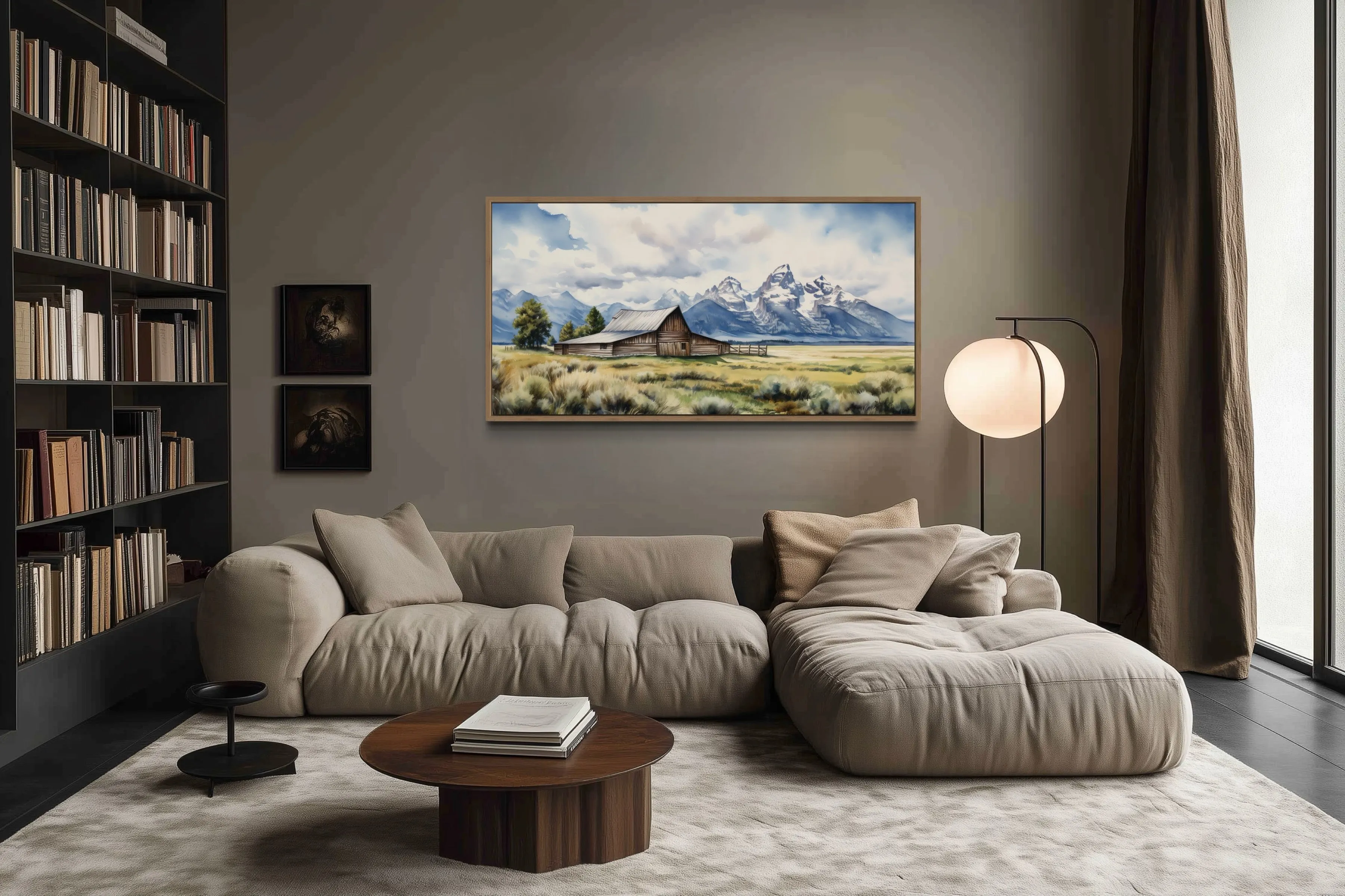 Moulton Barn In Grand Teton National Park Framed Canvas Wall Art