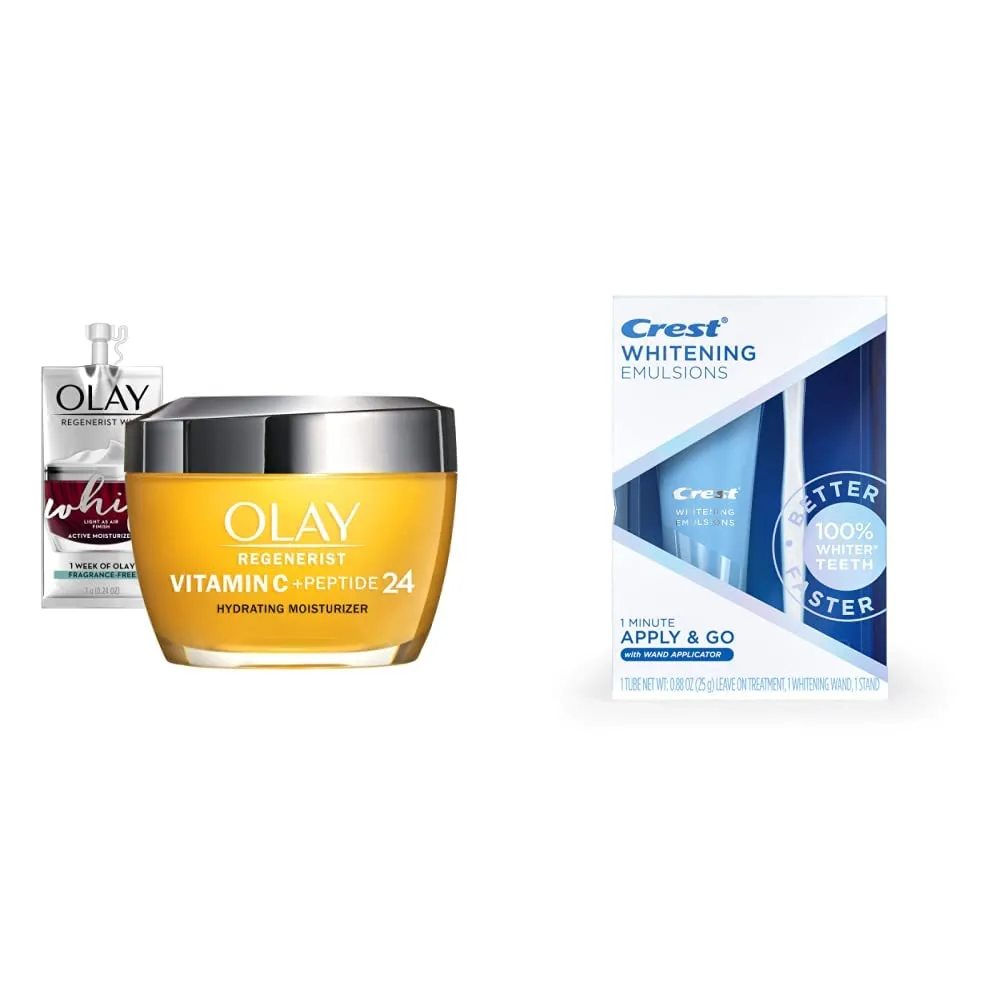 Olay Regenerist Vitamin C   Peptide 24 Brightening Face Moisturizer   Whip Face Moisturizer Travel/Trial Size Gift Set