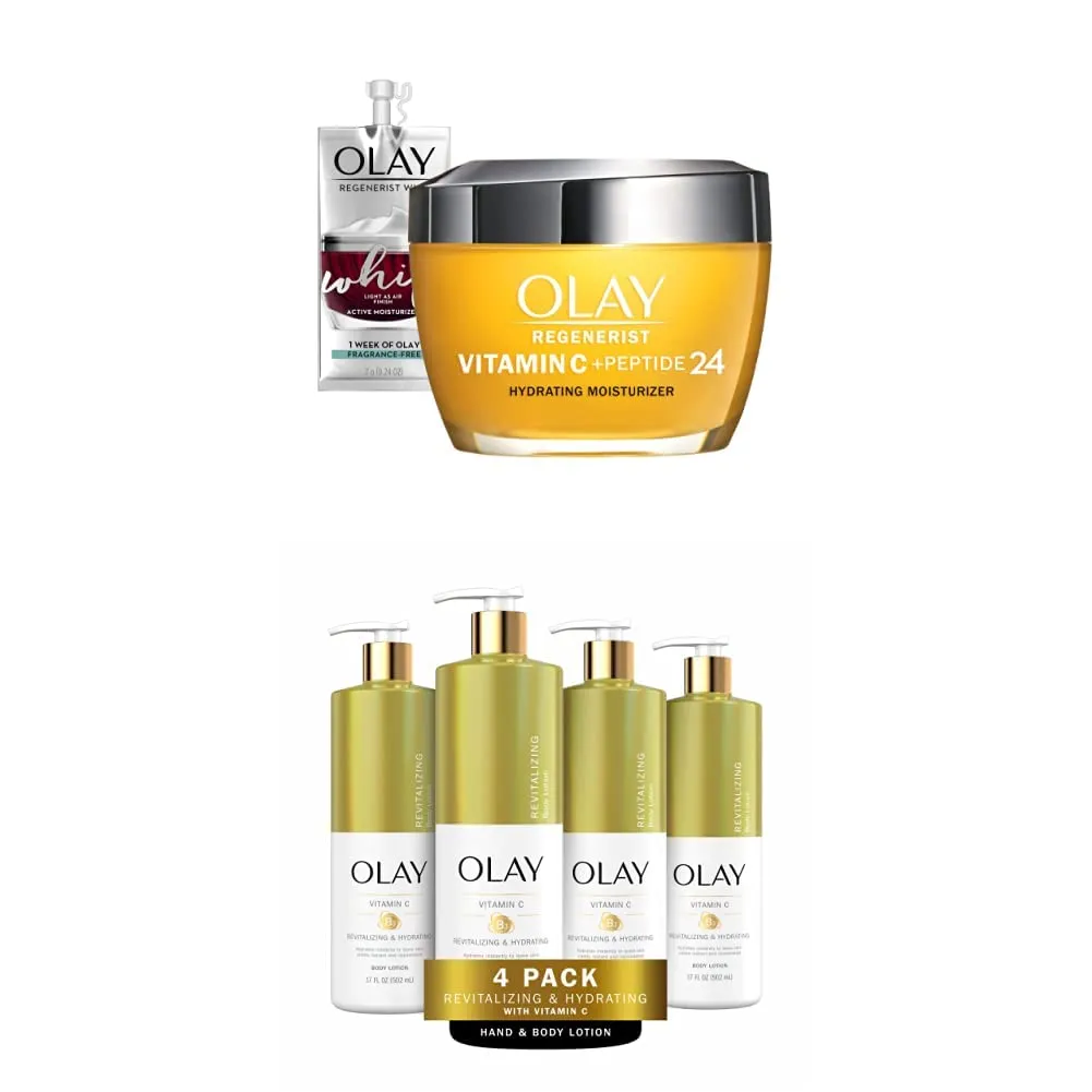 Olay Regenerist Vitamin C   Peptide 24 Brightening Face Moisturizer   Whip Face Moisturizer Travel/Trial Size Gift Set