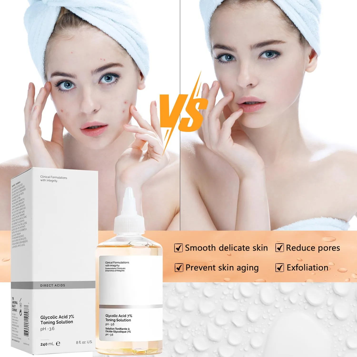 Ordinary Glycolic Acid Toner,Glycolic Acid 7% Toning,Ordinary Glycolic Acid Toning Solution,Moisturizing Exfoliating Serum