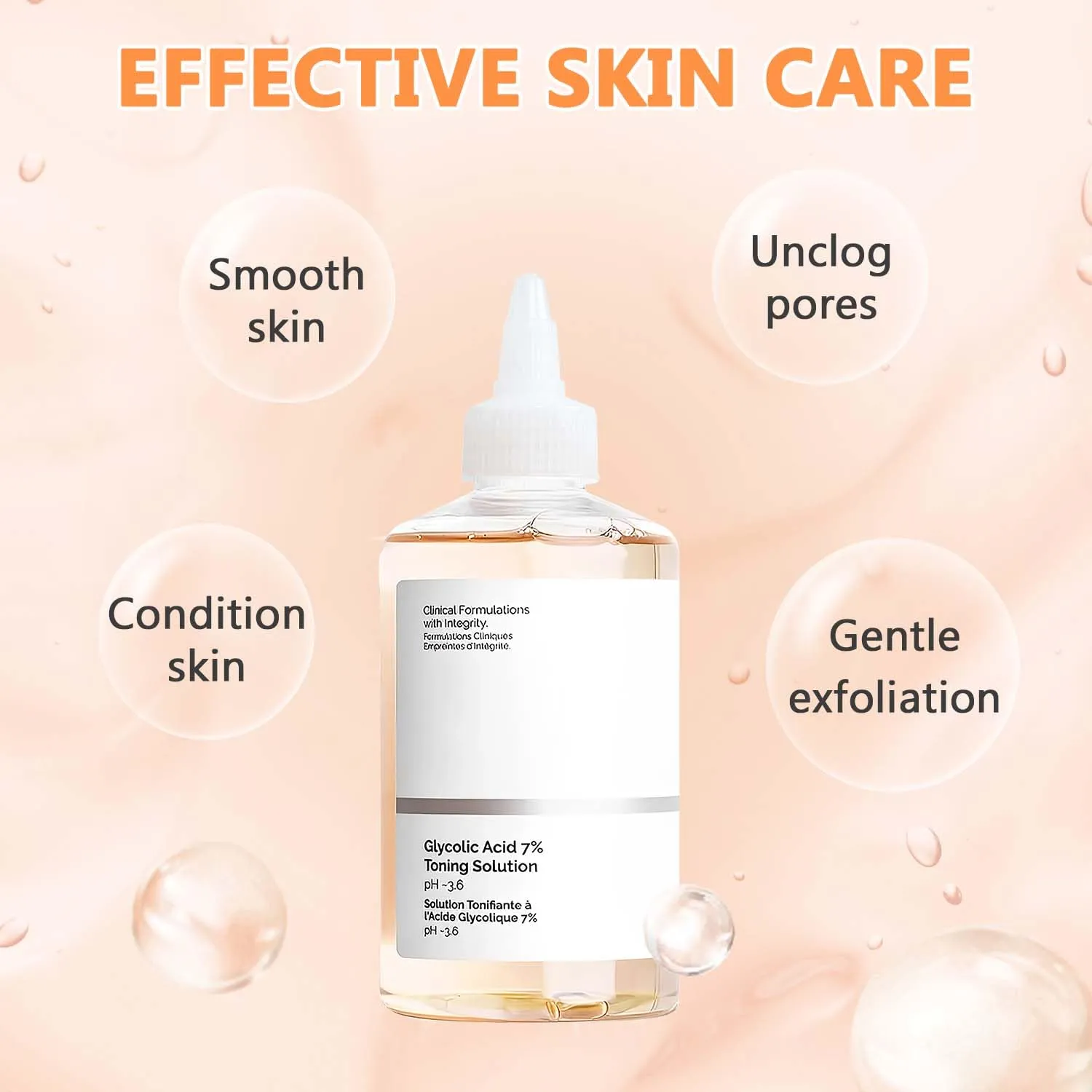 Ordinary Glycolic Acid Toner,Glycolic Acid 7% Toning,Ordinary Glycolic Acid Toning Solution,Moisturizing Exfoliating Serum