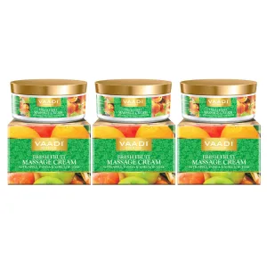 Pack of 3 Fresh Fruit Massage Cream with Apple, Papaya & Kokum Butter (150 gms x 3)