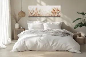 Pampas Grass Long Horizontal Neutral Canvas Wall