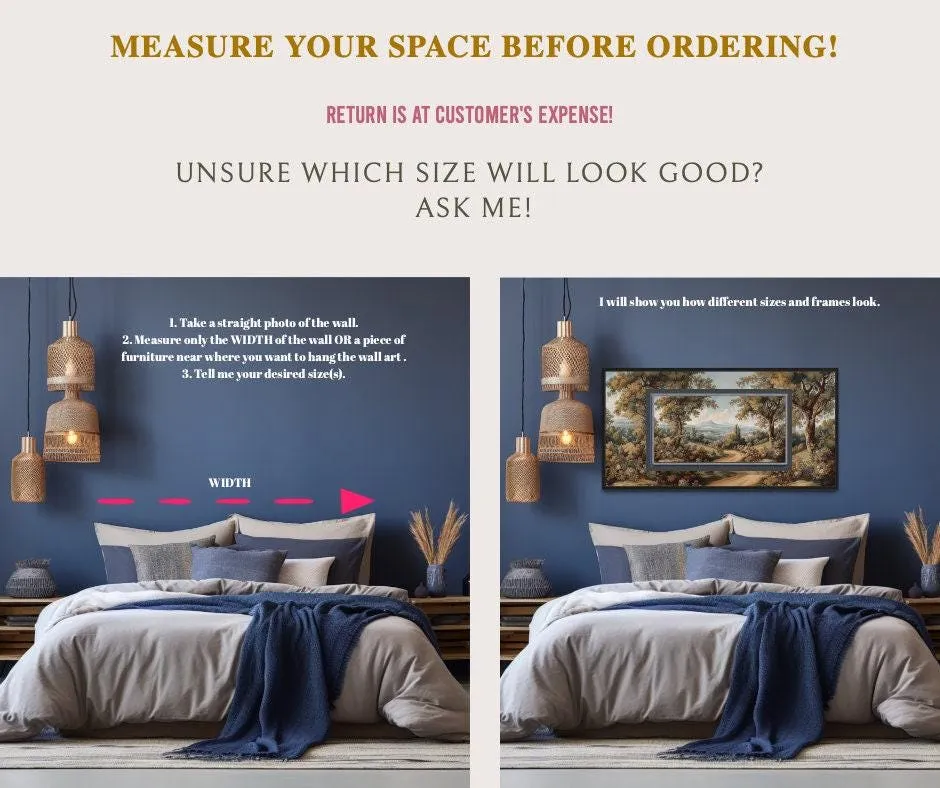 Panoramic Blue Birds Perched On a Branch Watercolor Wall Art