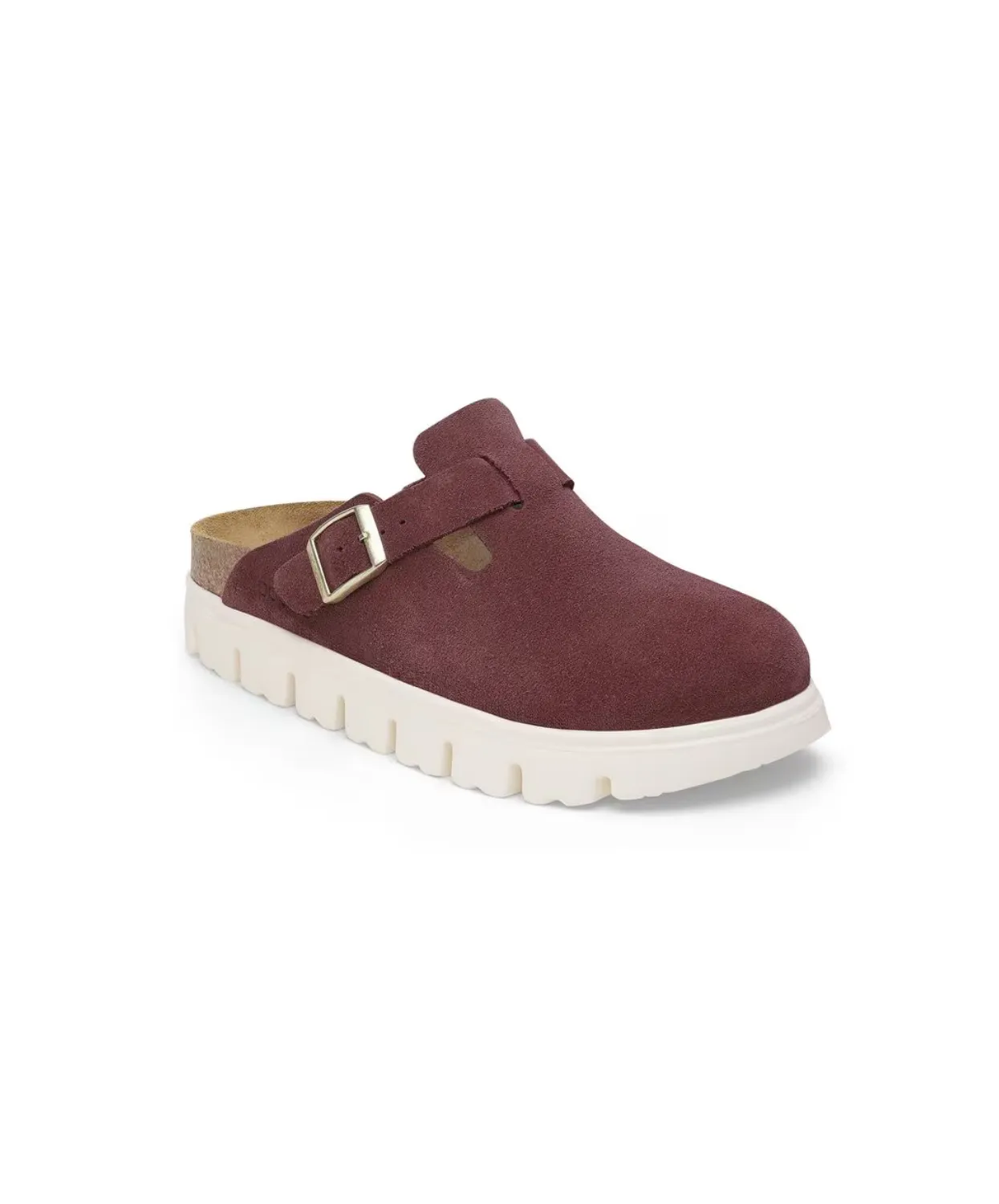 Papillio Boston Chunky Suede Leather Berry Crush Clogs