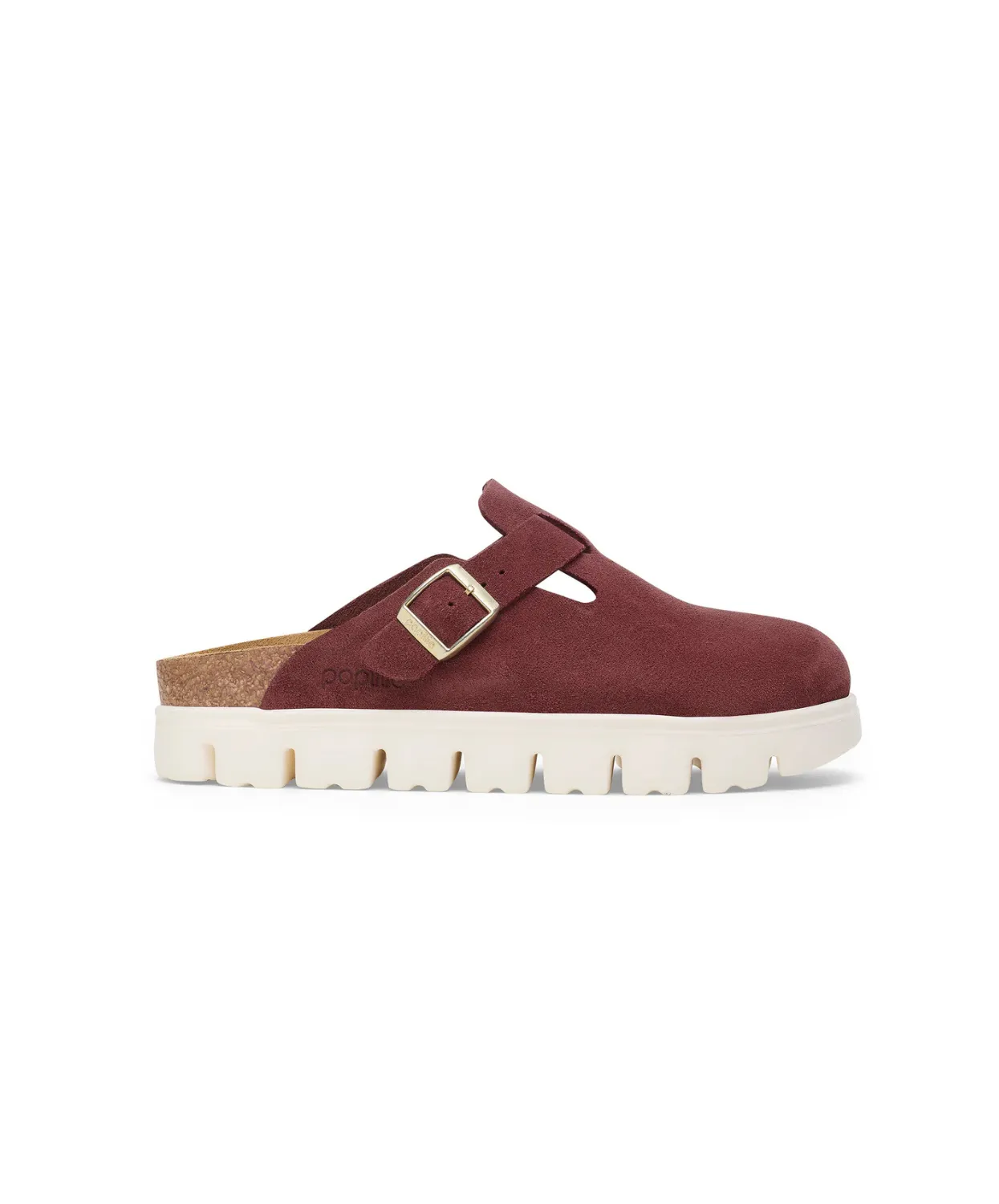 Papillio Boston Chunky Suede Leather Berry Crush Clogs