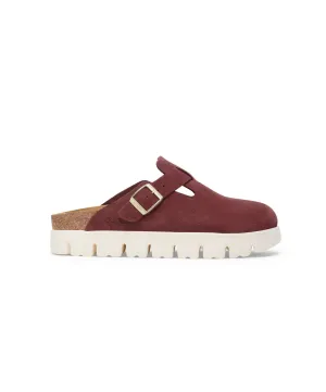 Papillio Boston Chunky Suede Leather Berry Crush Clogs