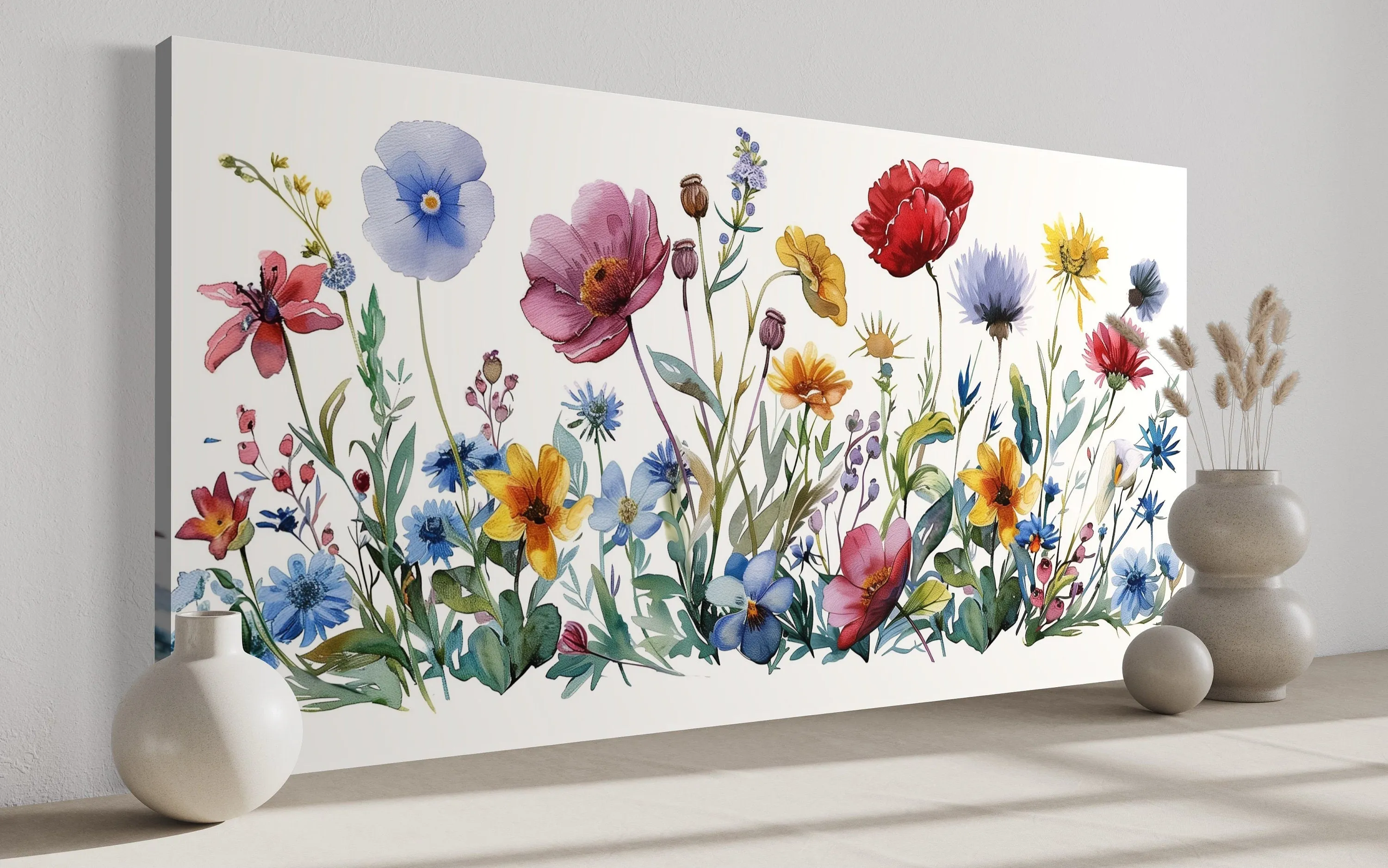 Pretty Wildflowers Simple Watercolor Farmhouse Wall Decor
