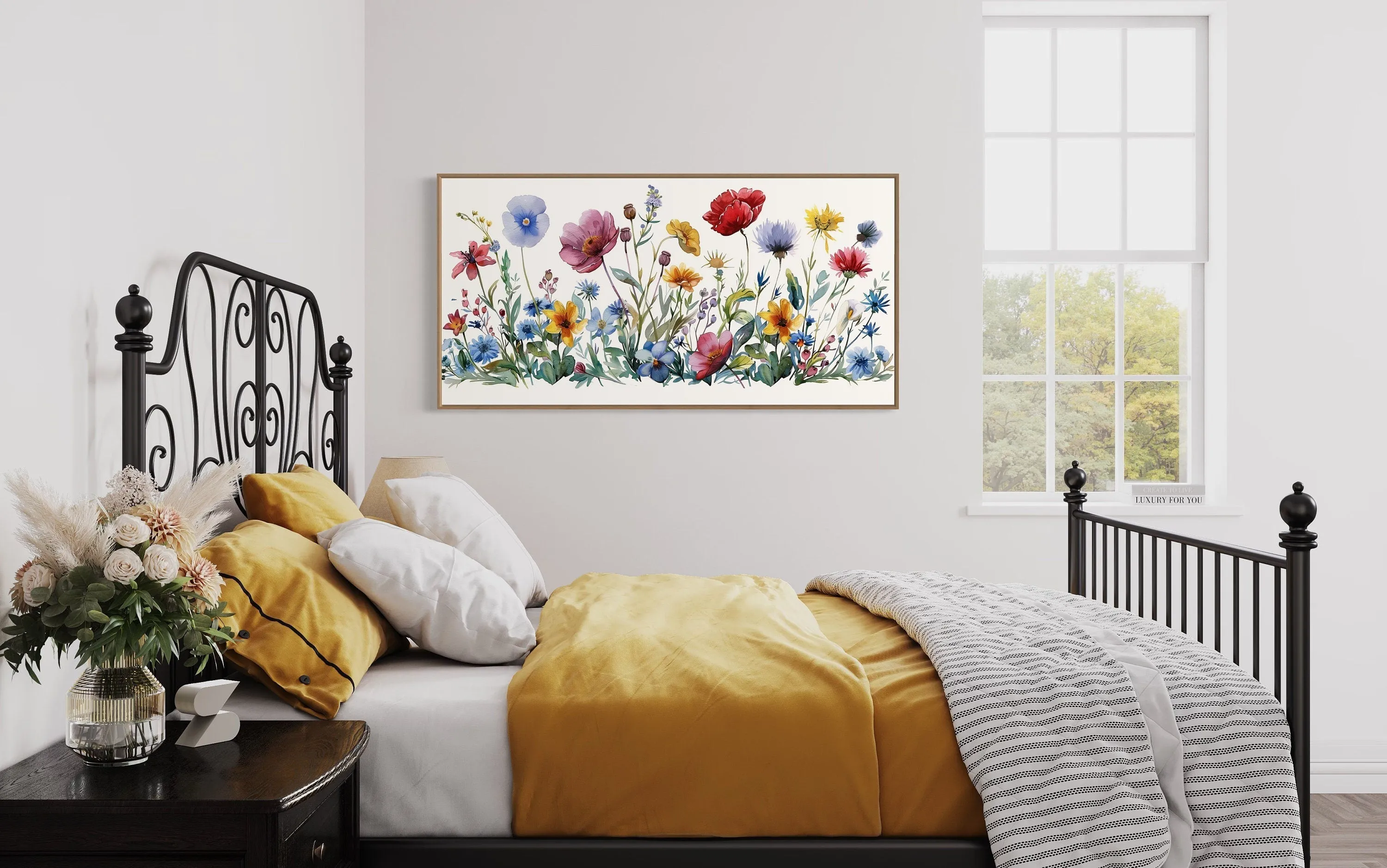 Pretty Wildflowers Simple Watercolor Farmhouse Wall Decor