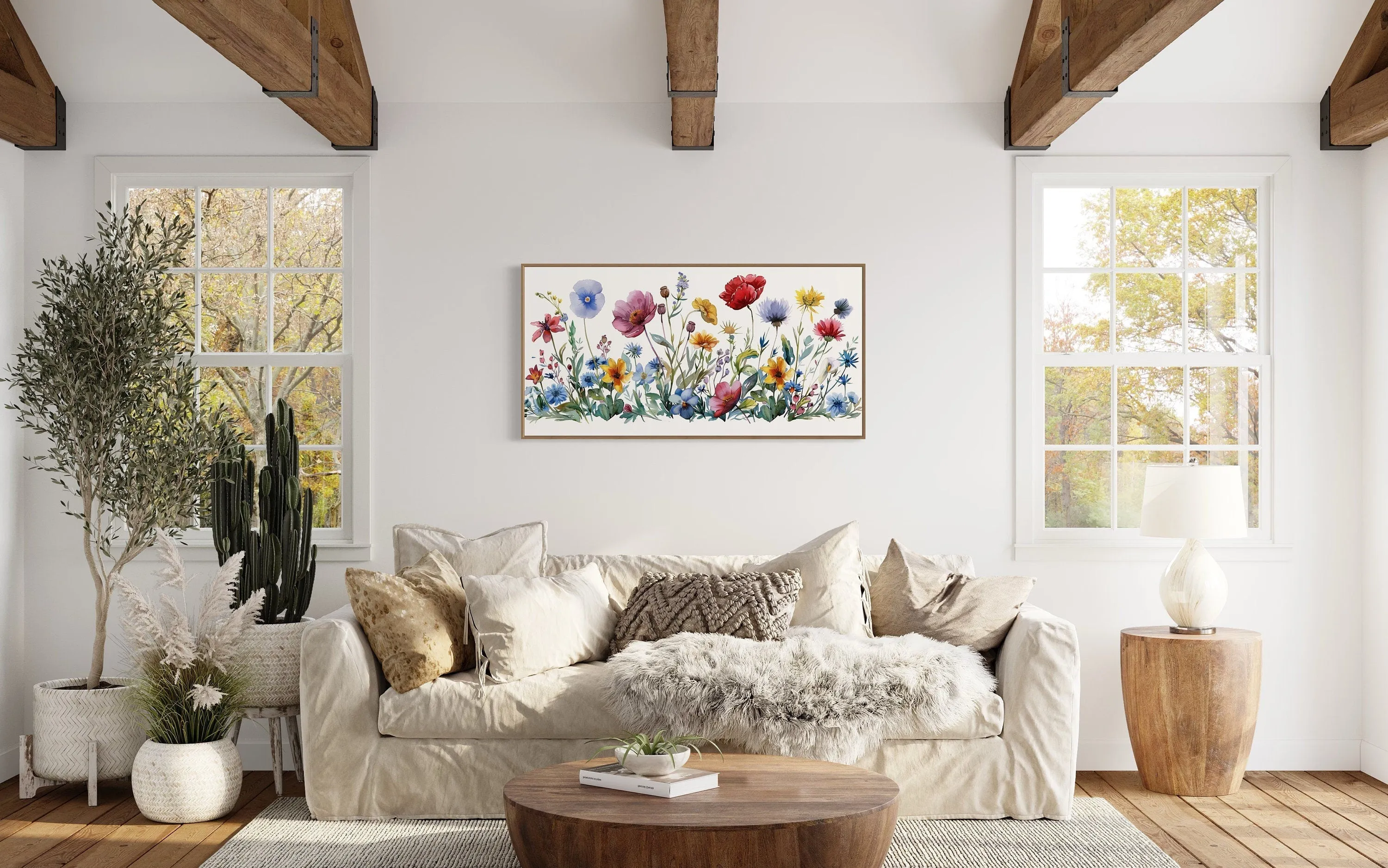 Pretty Wildflowers Simple Watercolor Farmhouse Wall Decor
