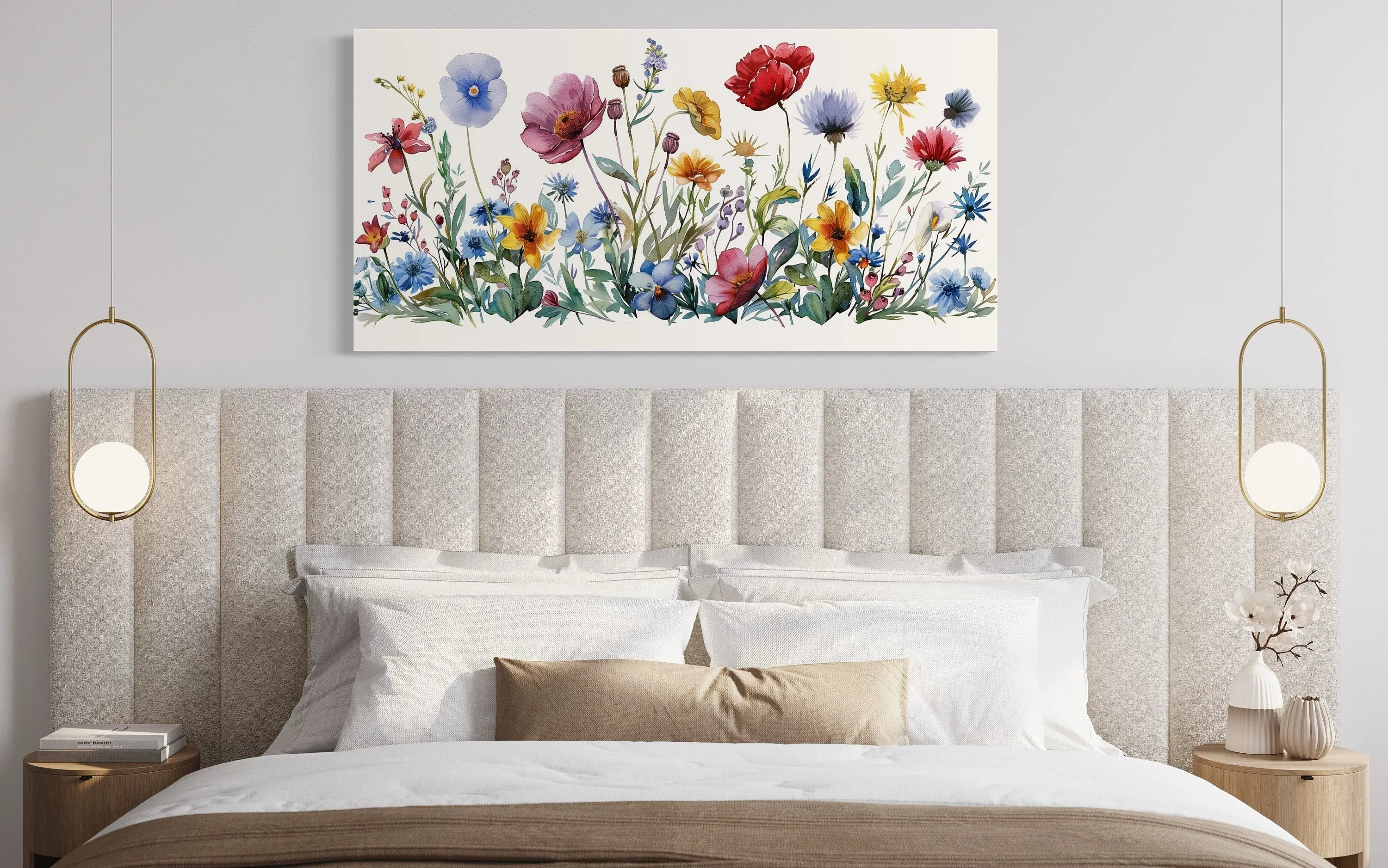 Pretty Wildflowers Simple Watercolor Farmhouse Wall Decor