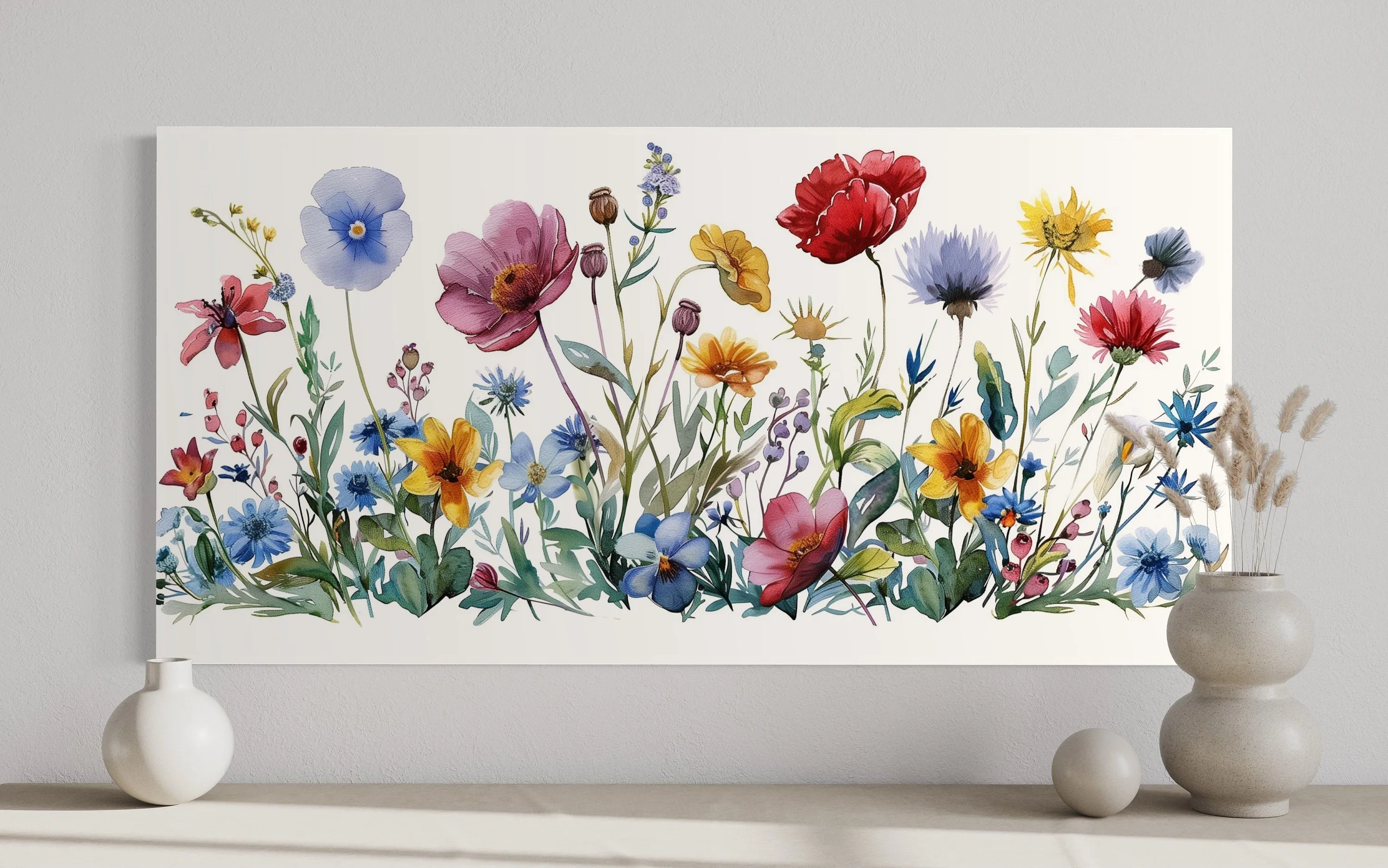 Pretty Wildflowers Simple Watercolor Farmhouse Wall Decor