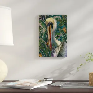 Primal Pelicana by Steve Hunziker - Gallery-Wrapped Canvas Giclée Print East Urban Home Mat Color: No Mat Size: 40" H x 26" W x 0.75" D Format: Wrapped Canvas