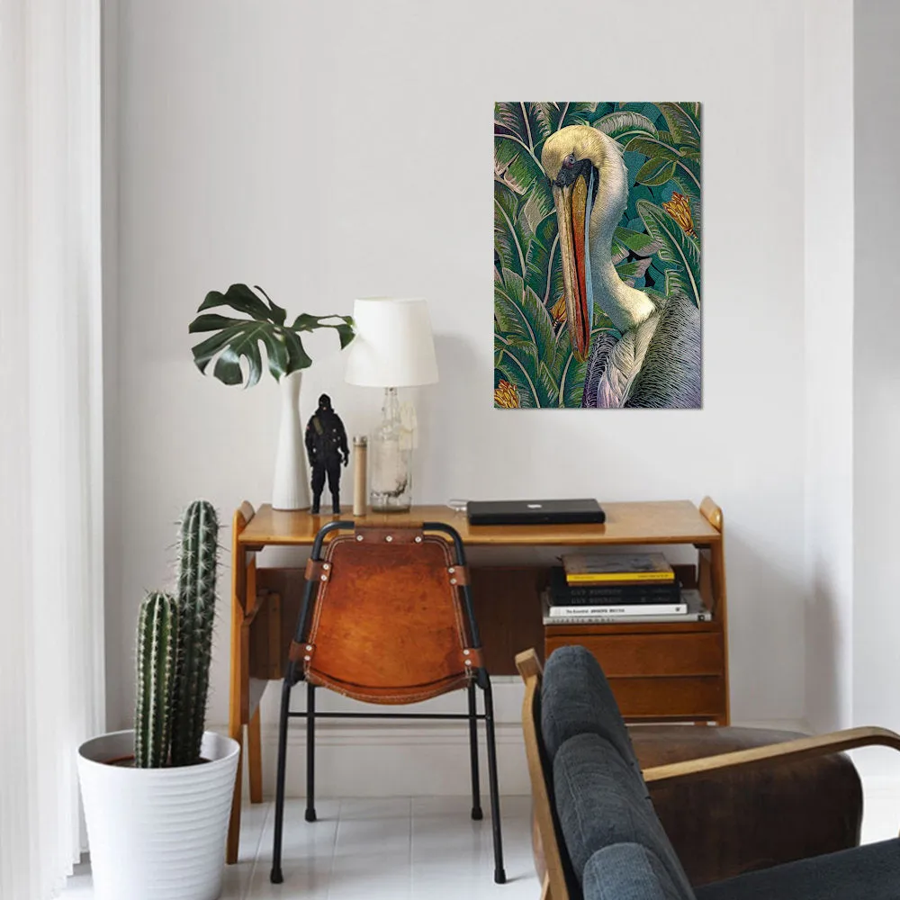 Primal Pelicana by Steve Hunziker - Gallery-Wrapped Canvas Giclée Print East Urban Home Mat Color: No Mat Size: 40" H x 26" W x 0.75" D Format: Wrapped Canvas
