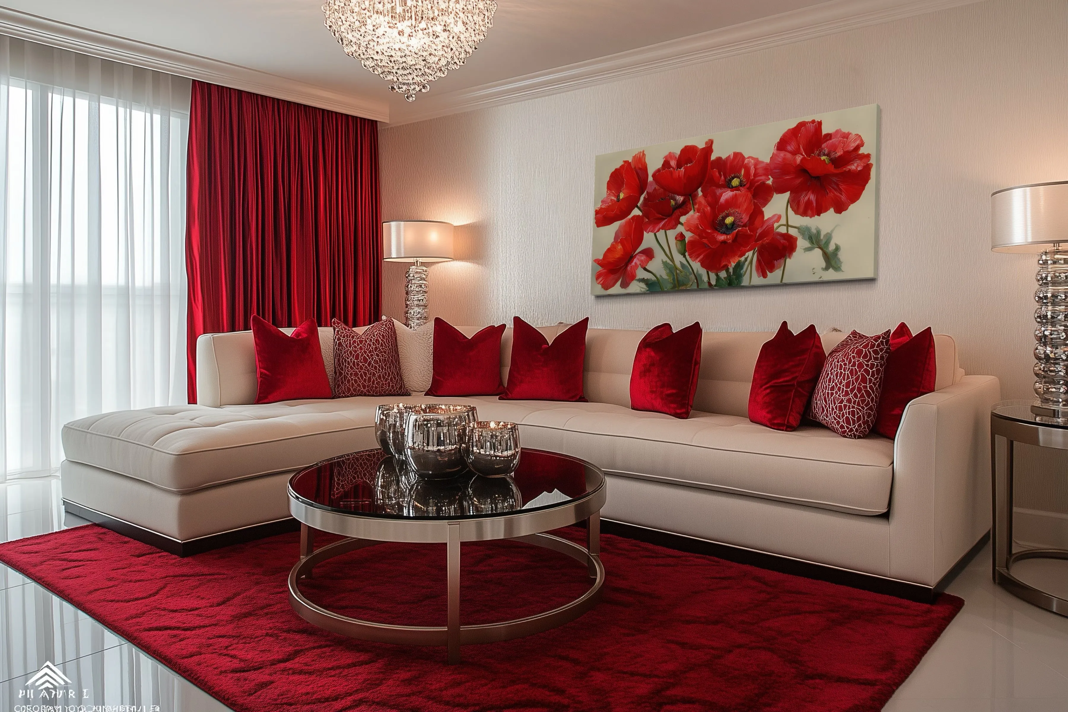 Red Poppies Framed Canvas Wall Art