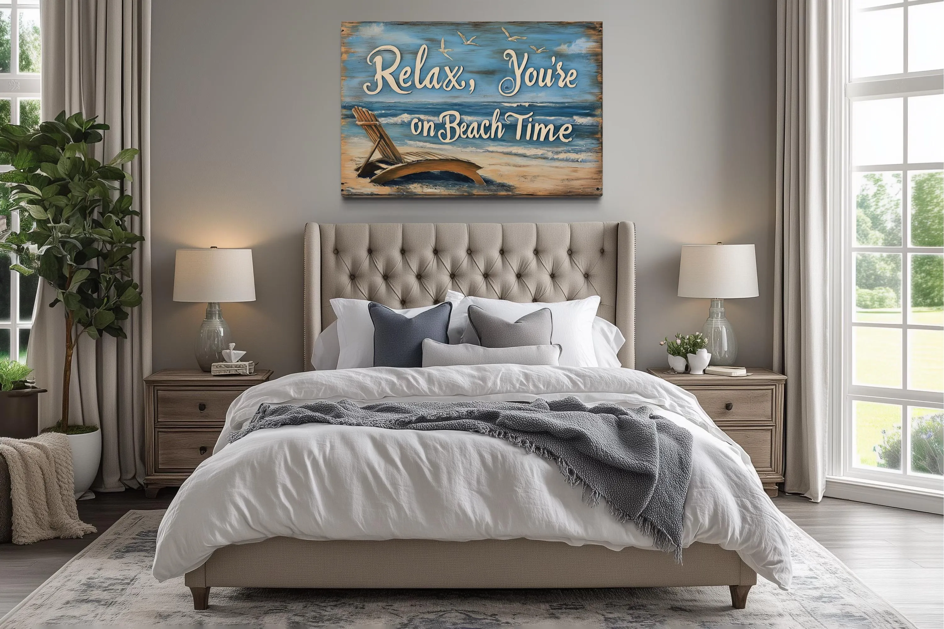 Relax You’re On Beach Time Canvas Wall Art