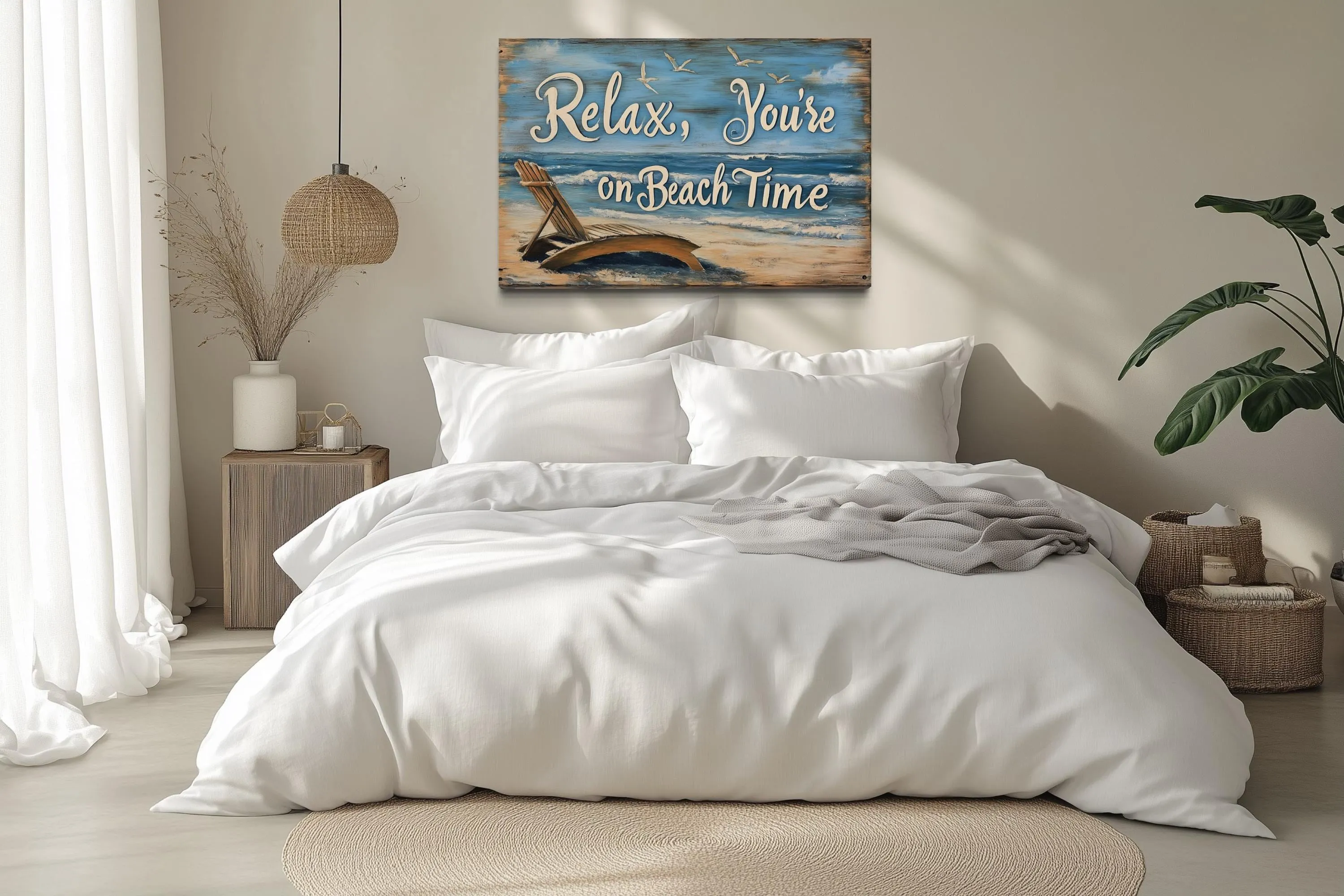 Relax You’re On Beach Time Canvas Wall Art
