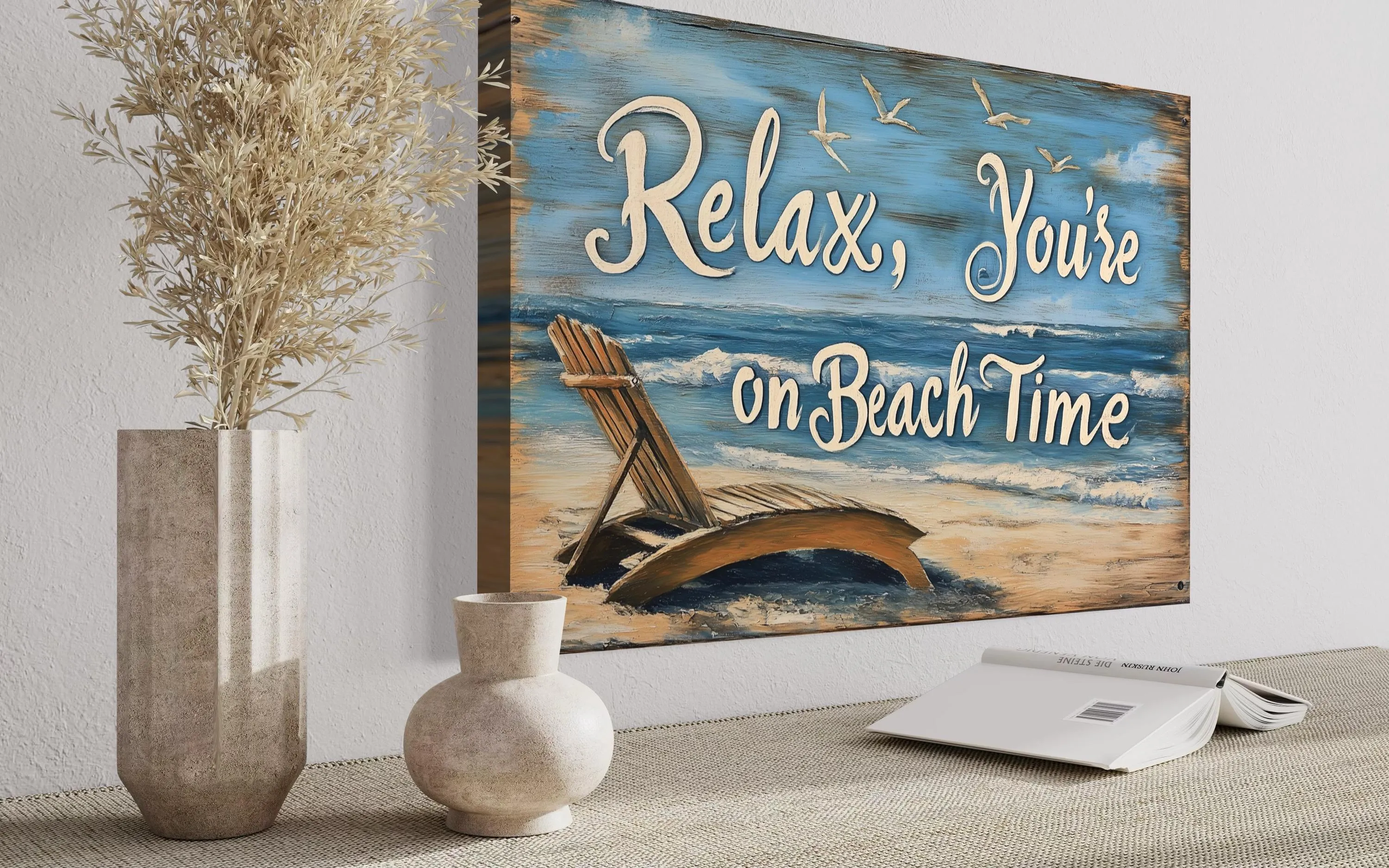 Relax You’re On Beach Time Canvas Wall Art