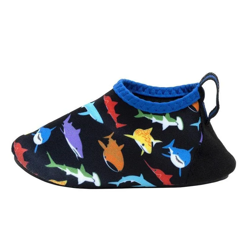 Robeez Multi Sharks Aqua Shoes in Black