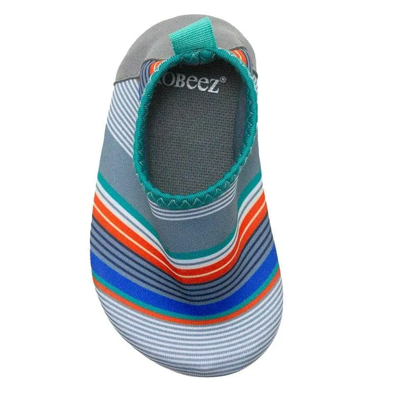 Robeez Summer Stripes Aqua Shoes Grey