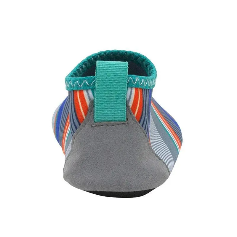 Robeez Summer Stripes Aqua Shoes Grey