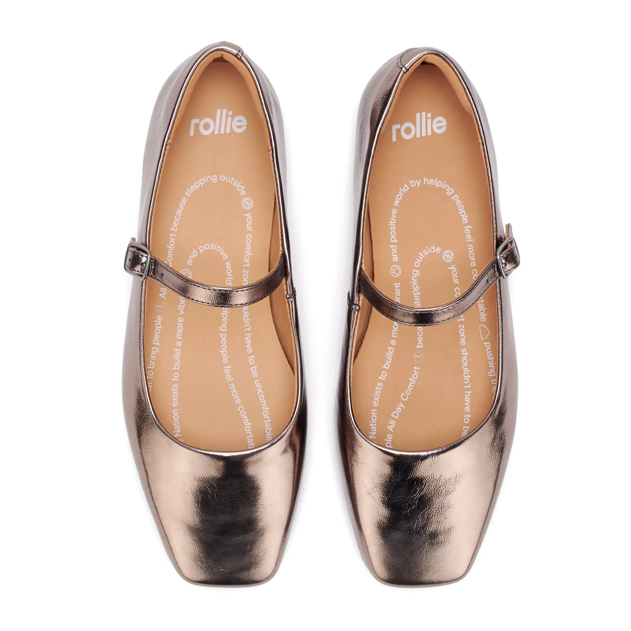 Rollie Nation | Ballet MJ Square Toe Pewter Patent