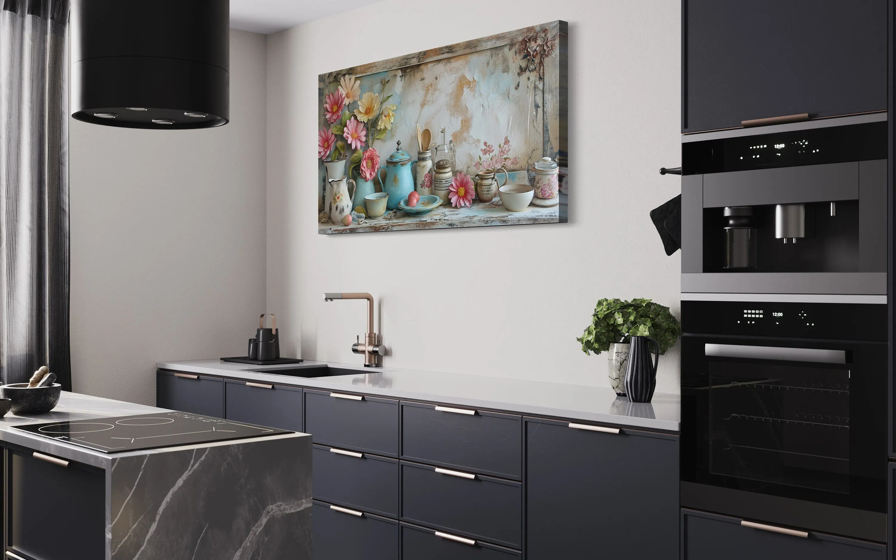 Rustic Chic Kitchenware Farmhouse Kitchen Framed Canvas Wall Art