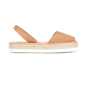 SALE FLATFORM - ESPADRILLE NUBUCK TAN