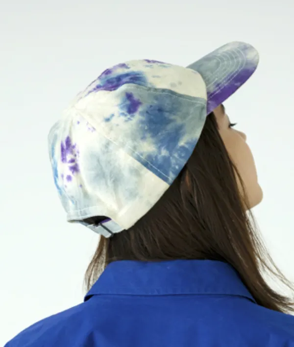 SB241-0208 Tie Dye 6 Panel Cap Off White/Blue Mix