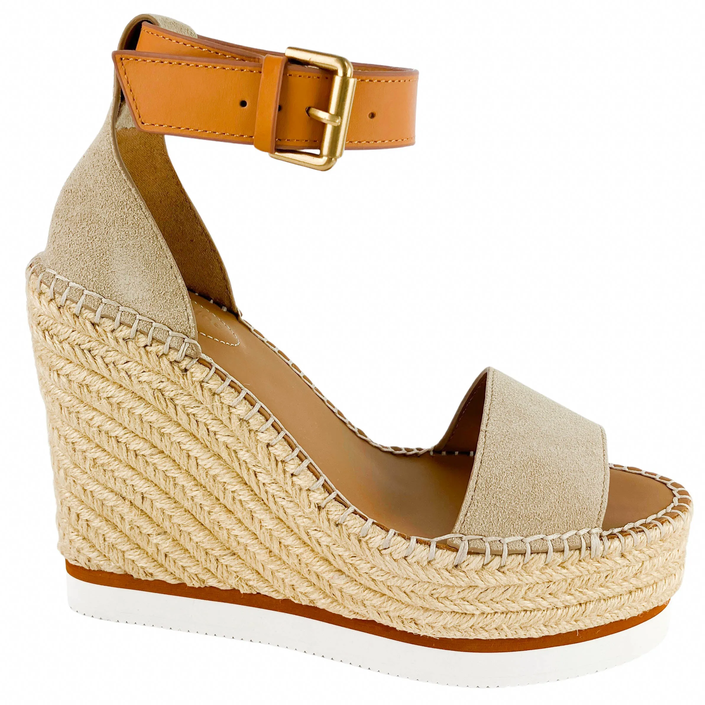 See By Chloé Glyn Espadrille Wedge Sandals in Beige