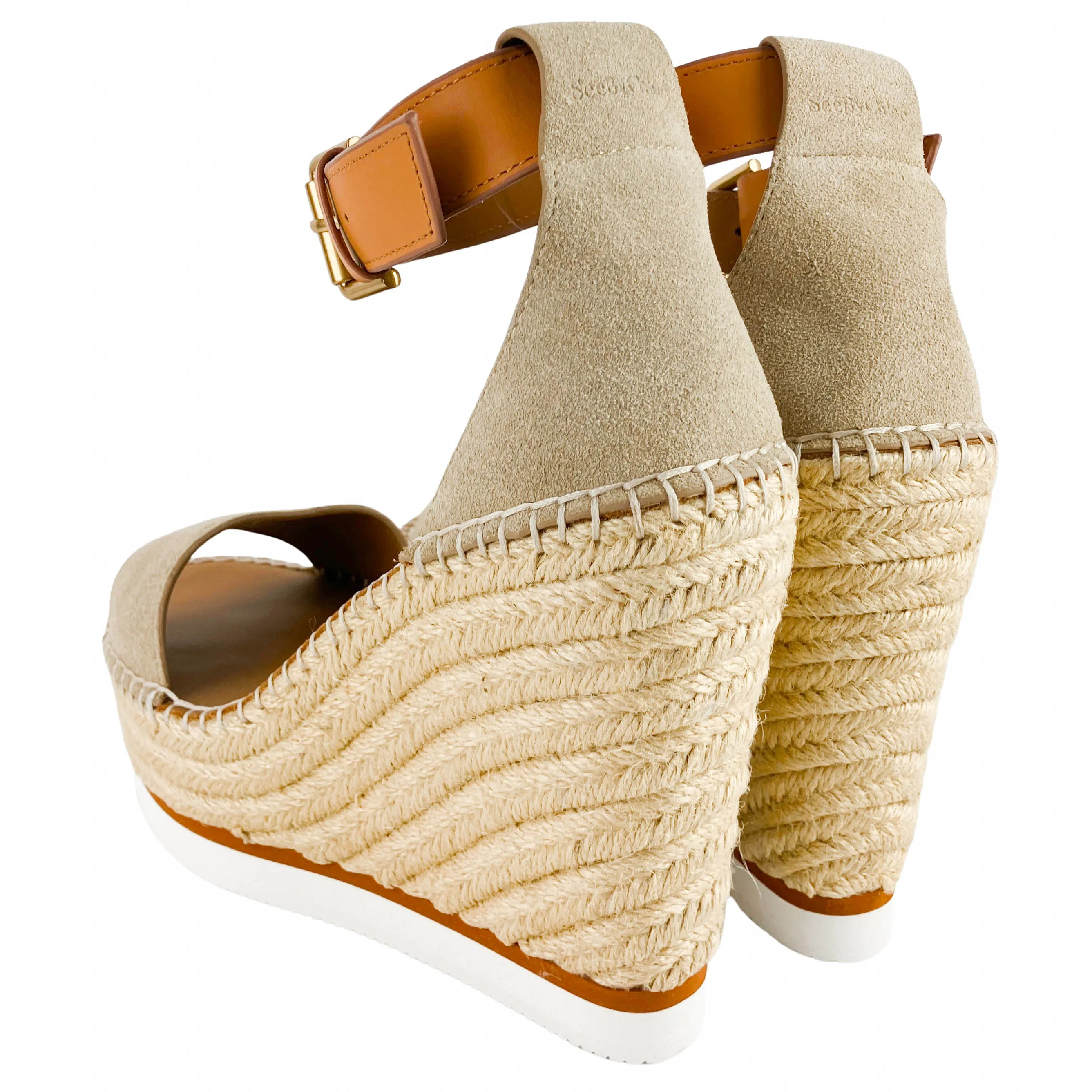 See By Chloé Glyn Espadrille Wedge Sandals in Beige