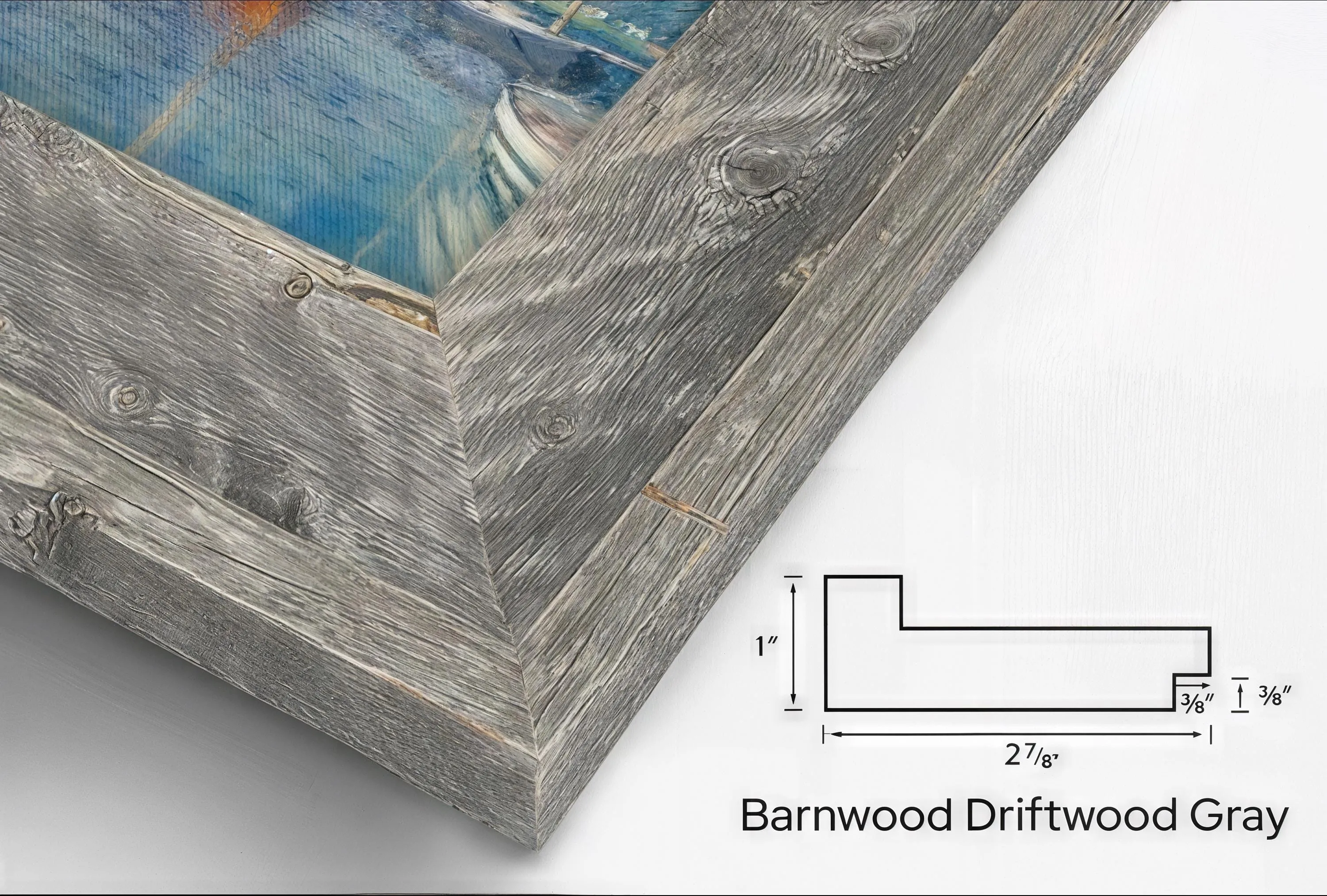 Set of 3 Farmhouse Barnwood Frame Canvas Wall Decor