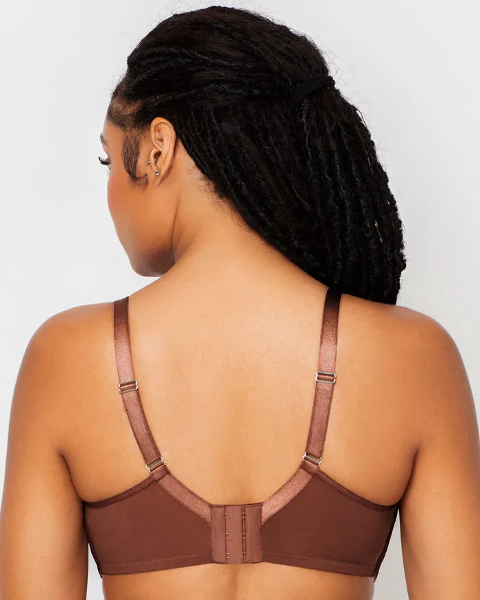 Sheer Mesh Unlined Bra - Chocolate