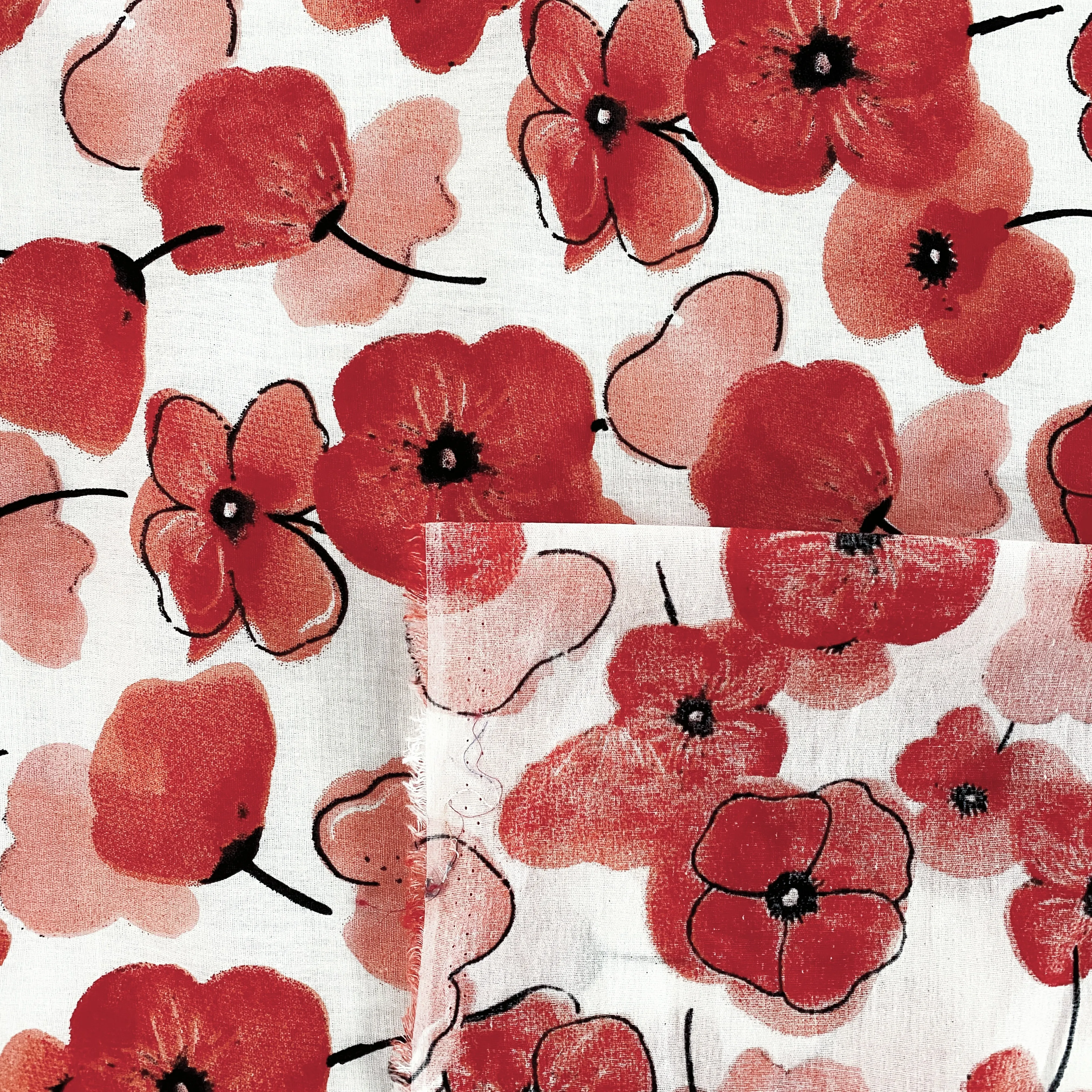 Simple Poppy Cotton Poplin - Red