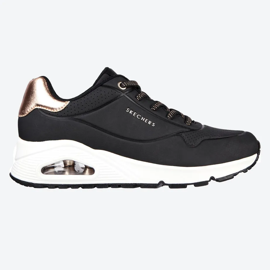 Skechers 155196 Uno Shimmer Away Sneakers für Damen mit weiter Passform