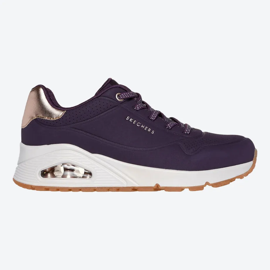 Skechers 155196 Uno Shimmer Away Sneakers für Damen mit weiter Passform