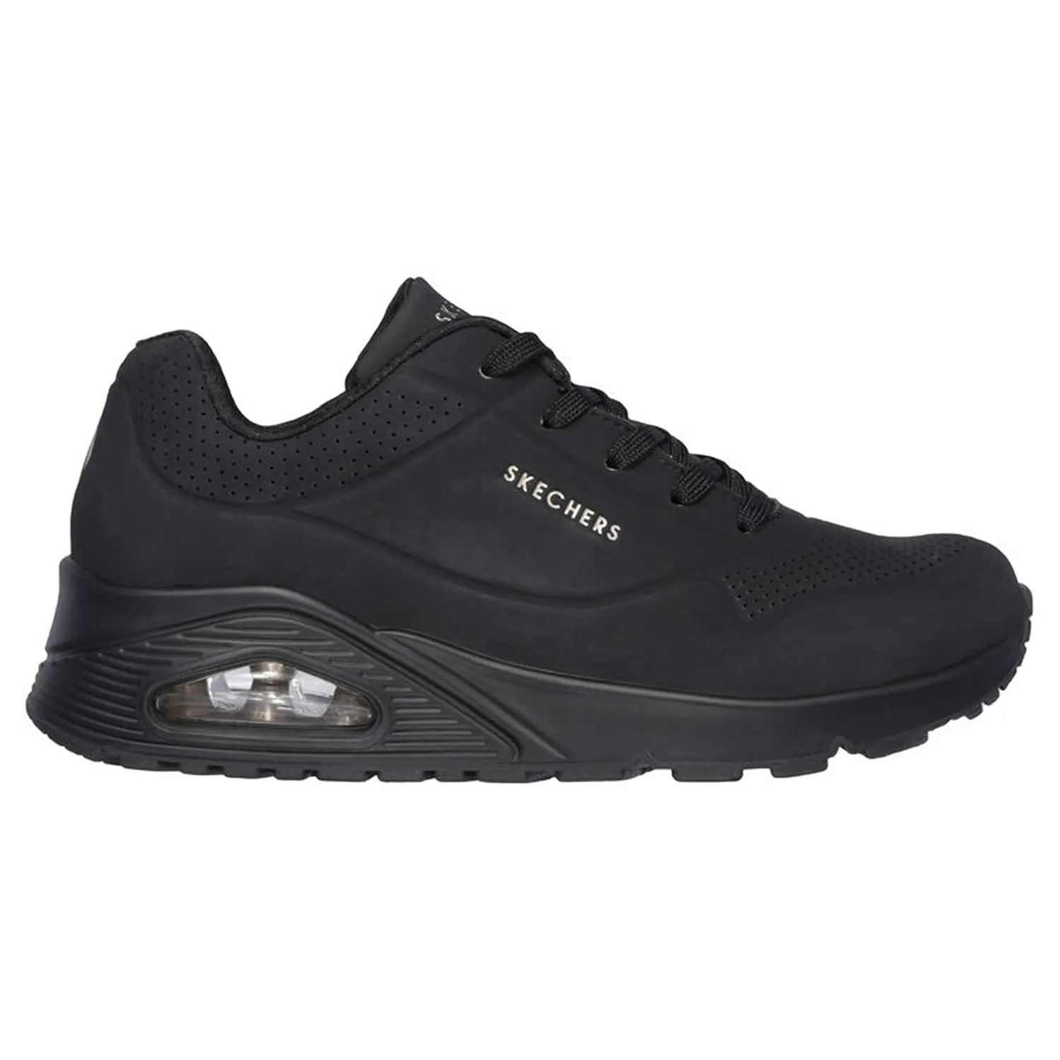 Skechers Women's Uno-Stand on Air Sneaker, Black/Black, 7