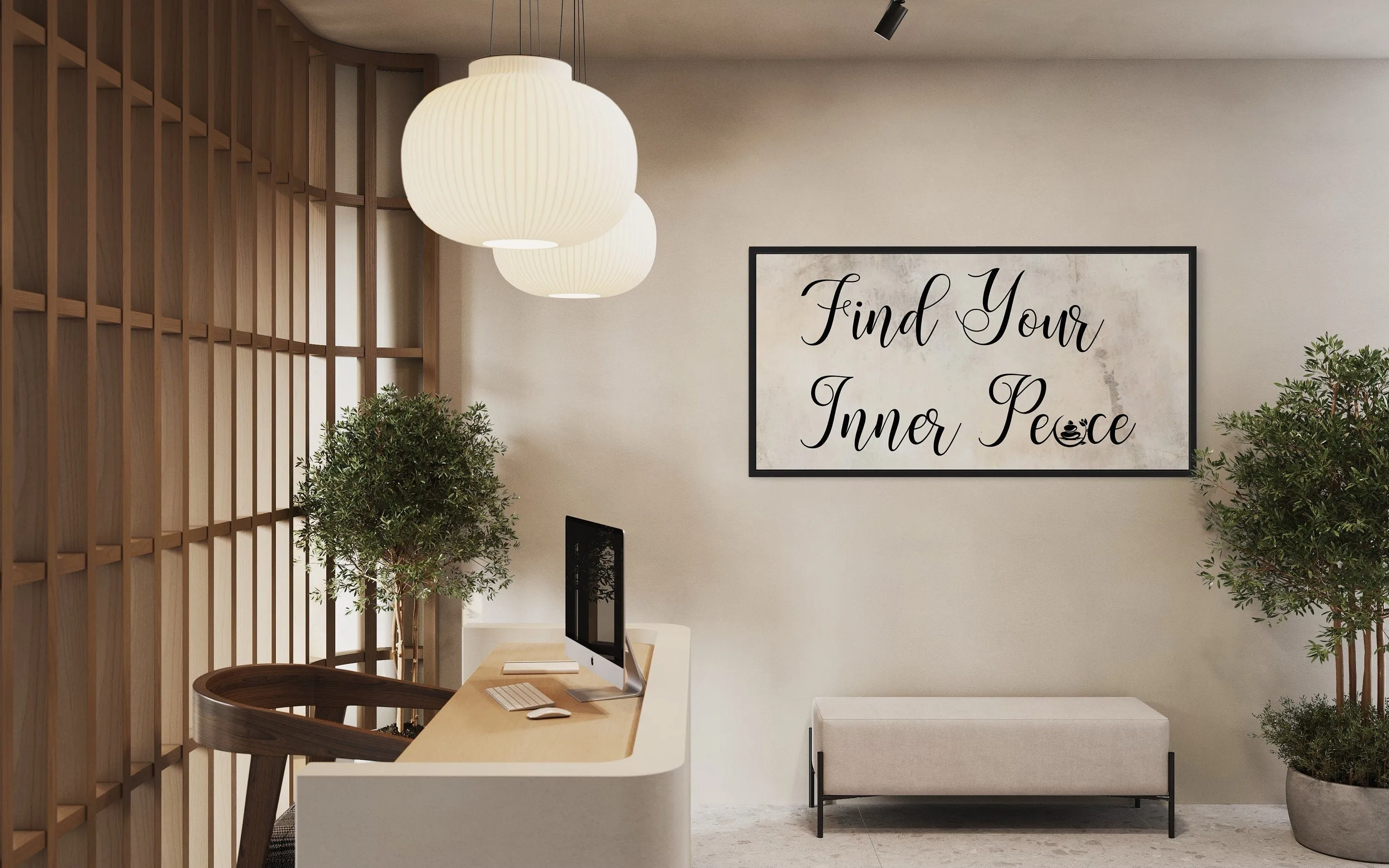 Spa Salon Wall Art Find Your Inner Peace Zen Sign Framed Canvas