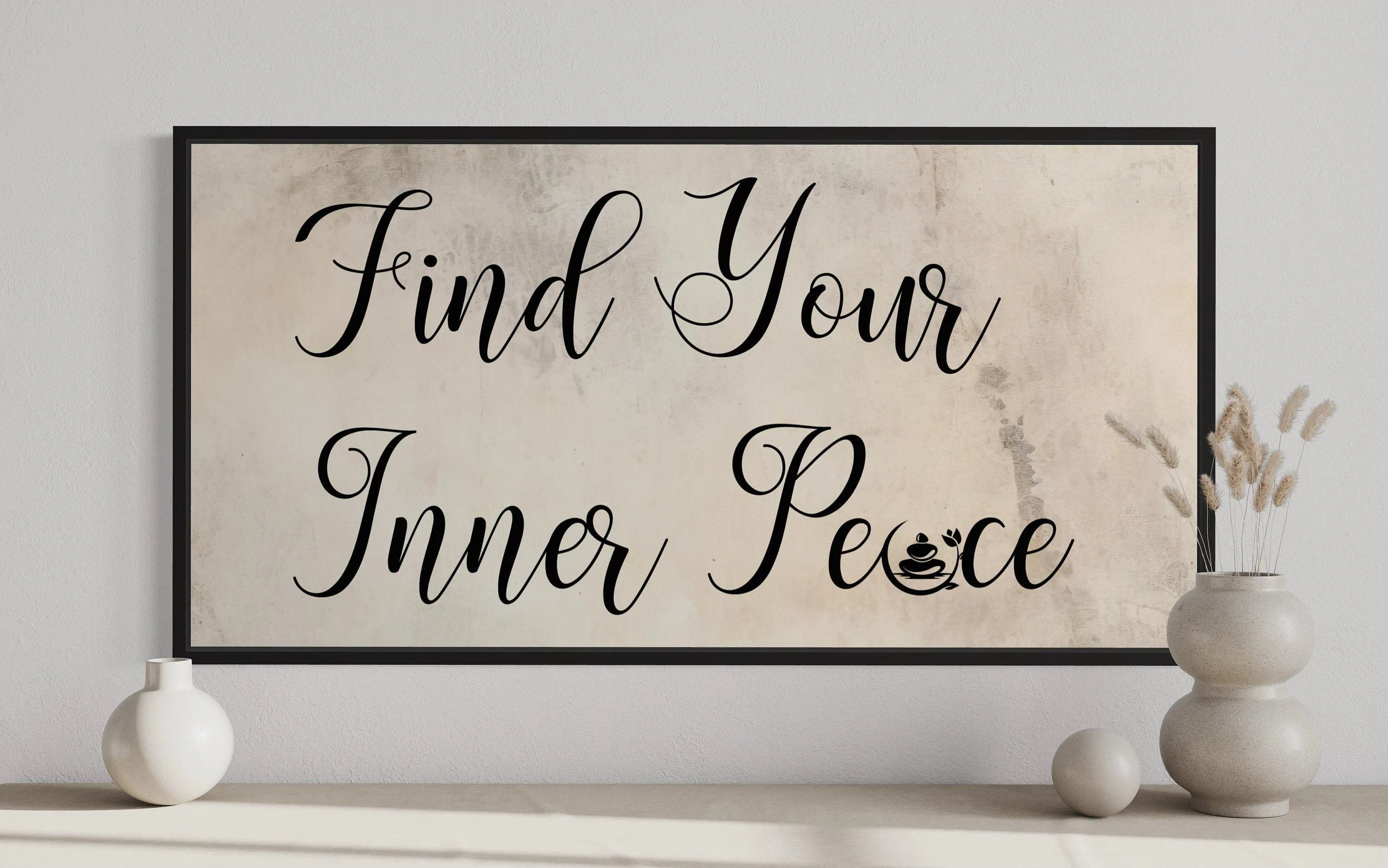 Spa Salon Wall Art Find Your Inner Peace Zen Sign Framed Canvas