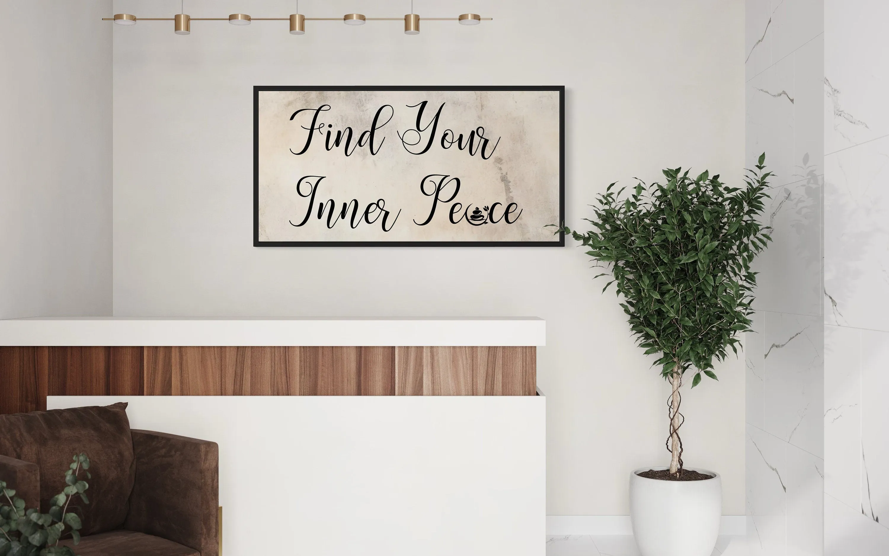 Spa Salon Wall Art Find Your Inner Peace Zen Sign Framed Canvas