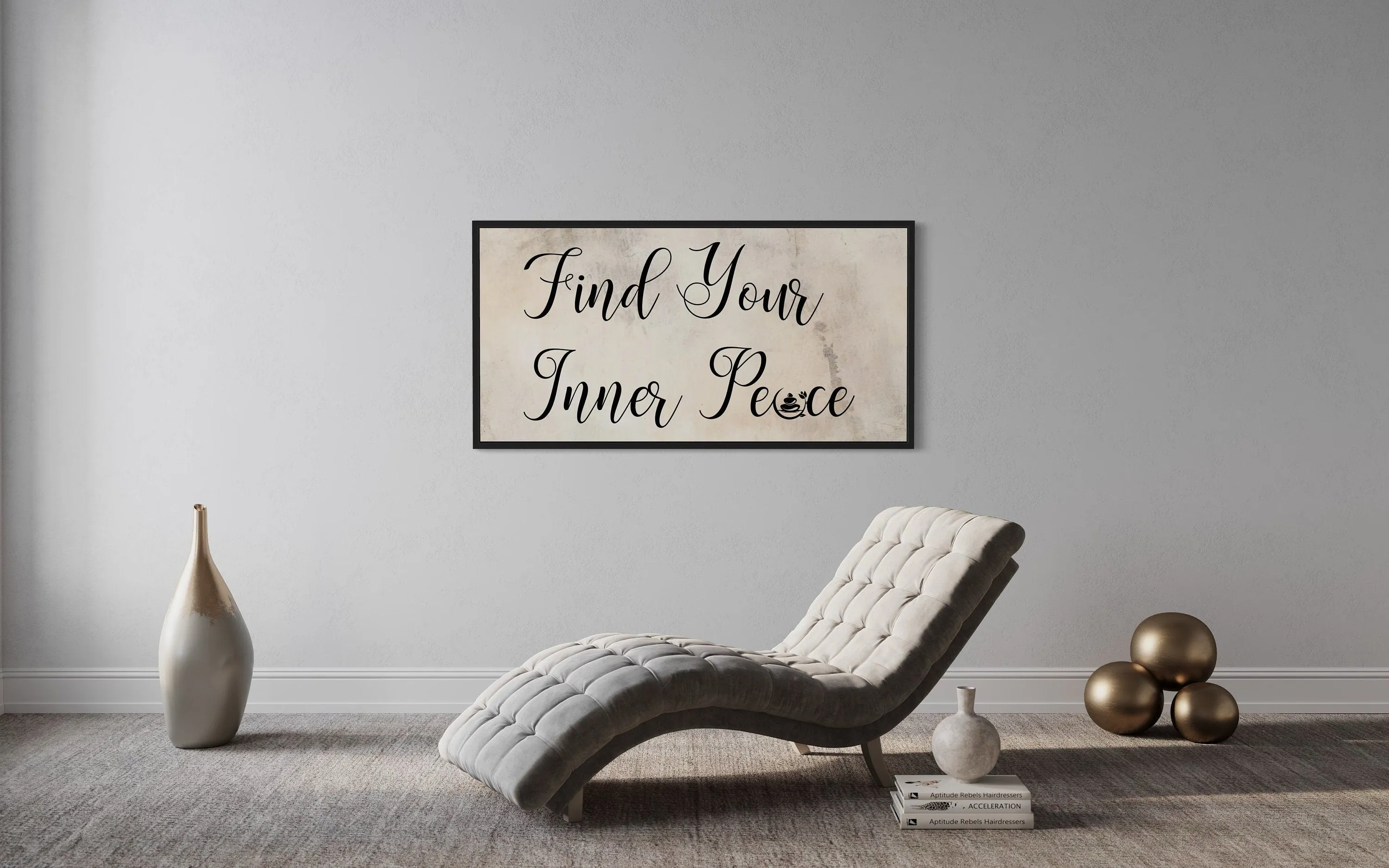 Spa Salon Wall Art Find Your Inner Peace Zen Sign Framed Canvas