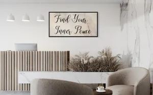 Spa Salon Wall Art Find Your Inner Peace Zen Sign Framed Canvas