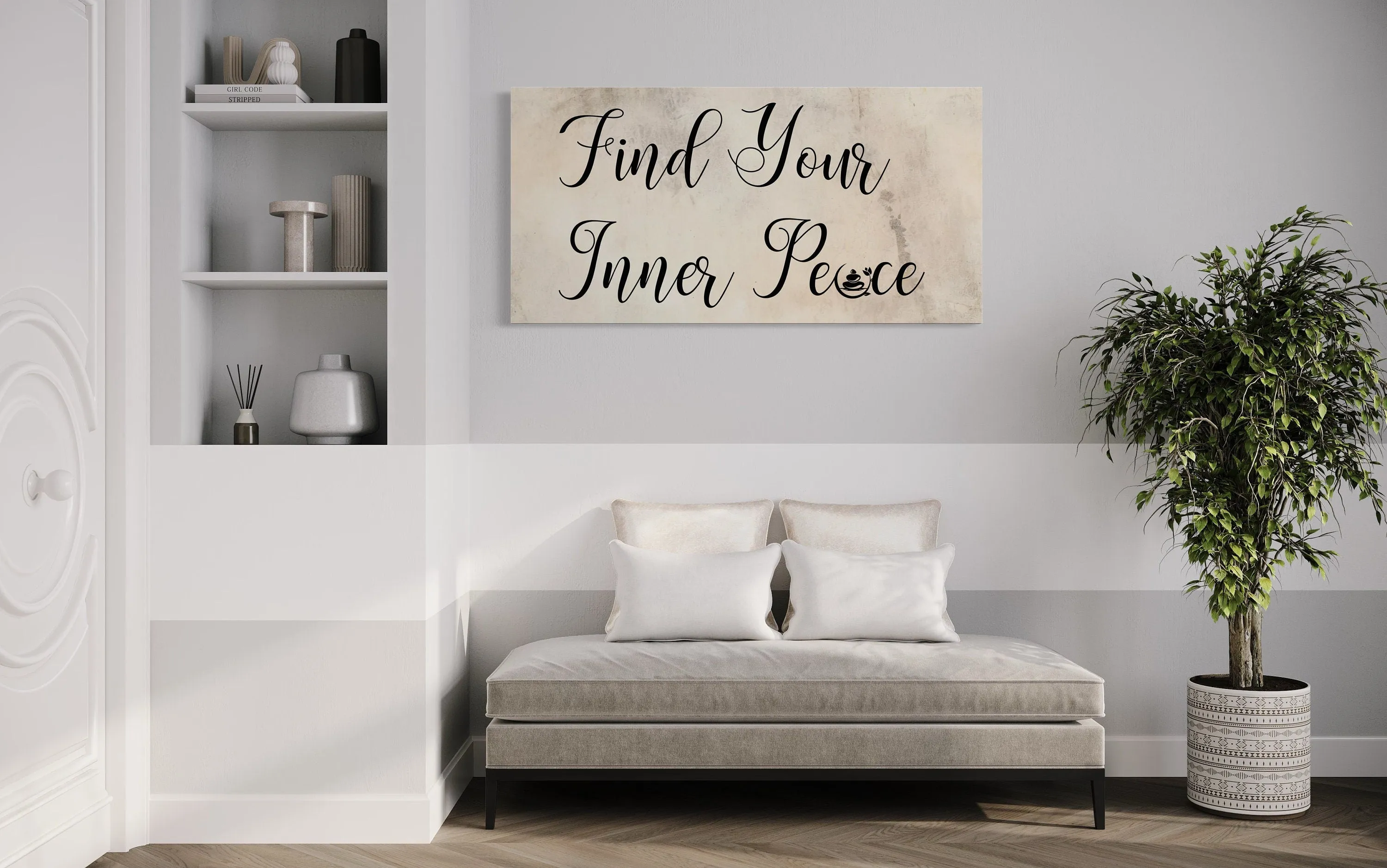 Spa Salon Wall Art Find Your Inner Peace Zen Sign Framed Canvas