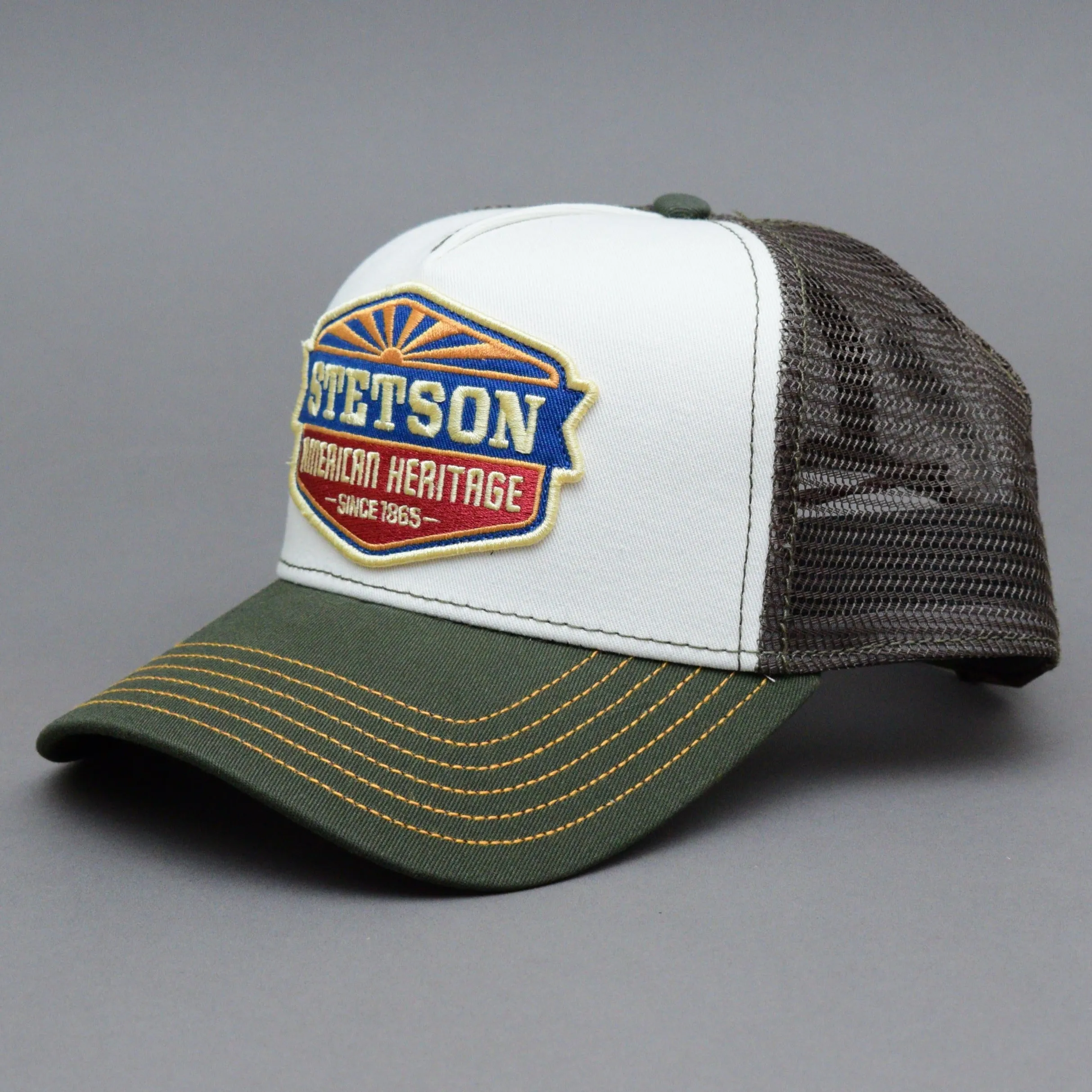 Stetson - New American Heritage - Trucker/Snapback - Olive/White/Brown