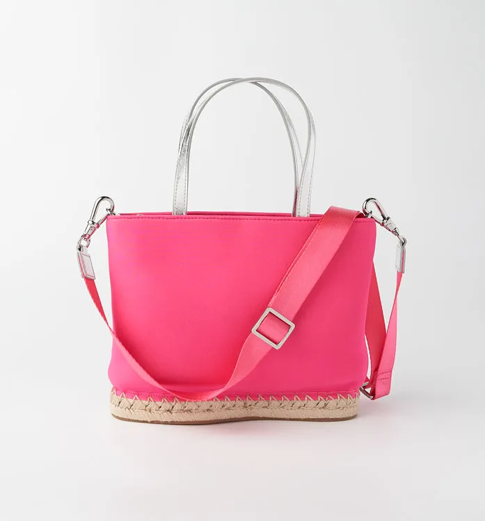 The Rosa Neoprene Mini Tote - Fuchsia