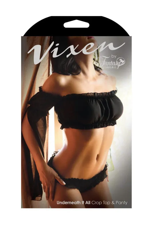 Underneath It All Crop Top & Panty - L/xl