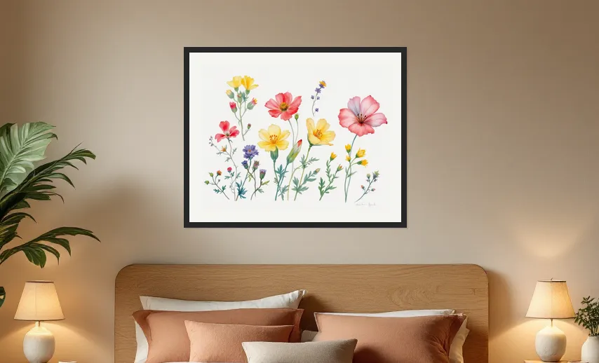 Vibrant Wildflower Symphony Wall Art Poster