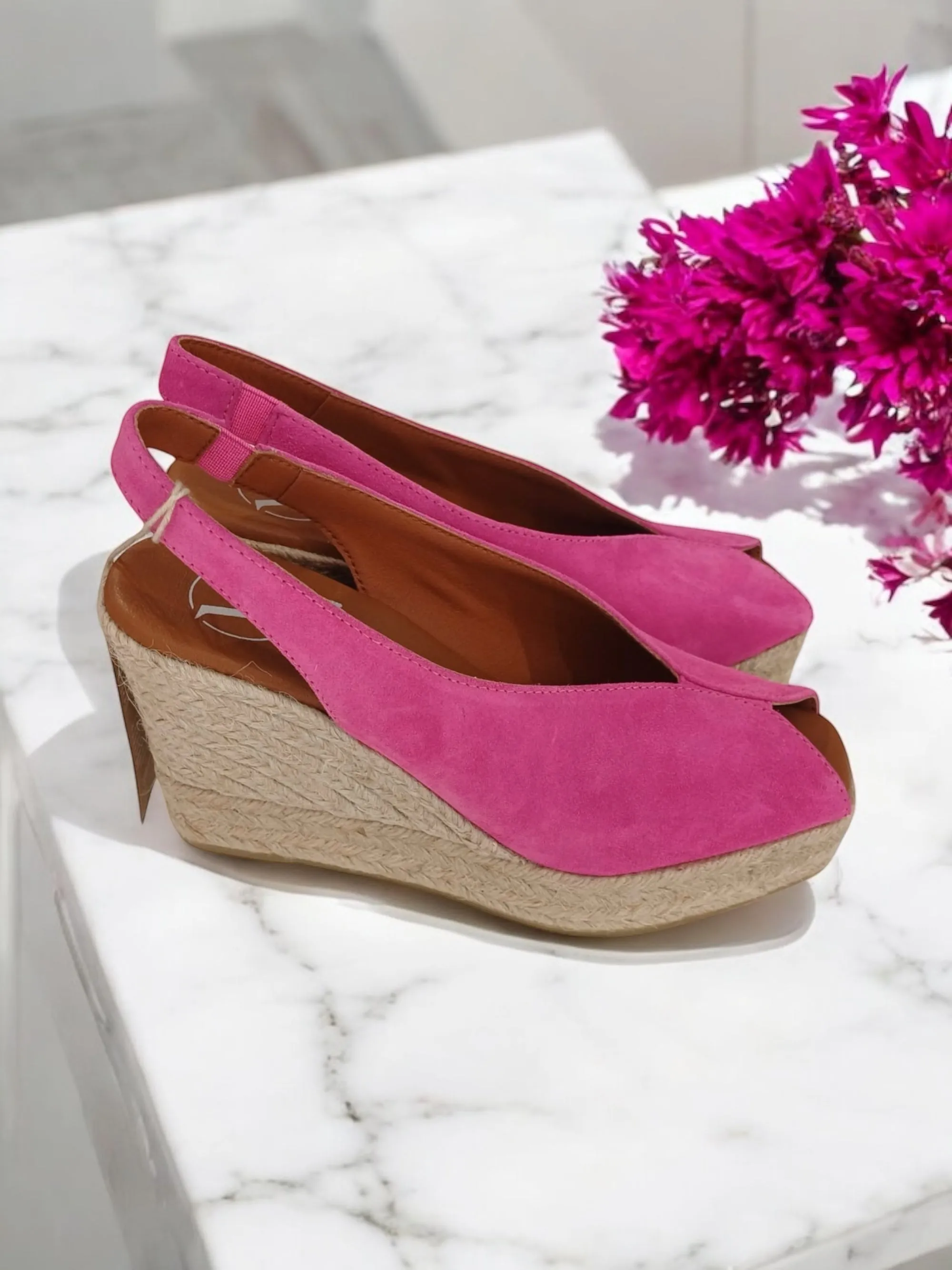 Viguera High Peep Toe Espadrille Jute Wedges