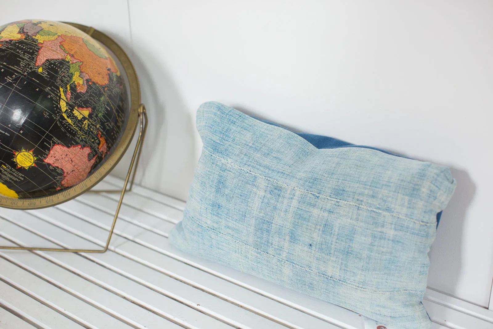 Vintage Light Blue Indigo Pillow