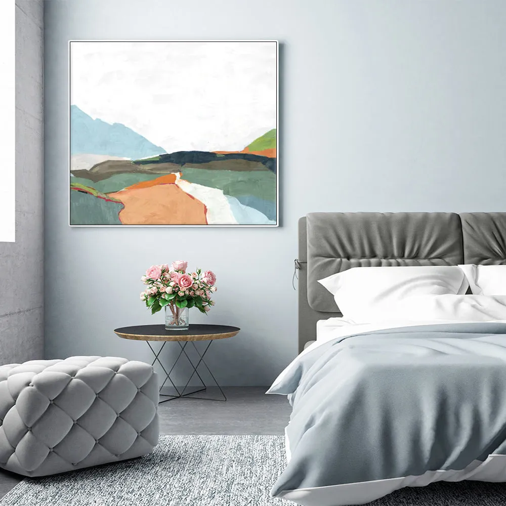 Wall Art 80cmx80cm April Morning White Frame Canvas